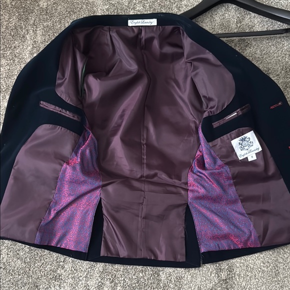 Dark navy/green Blazer with Red Accents - Picture 3 of 4